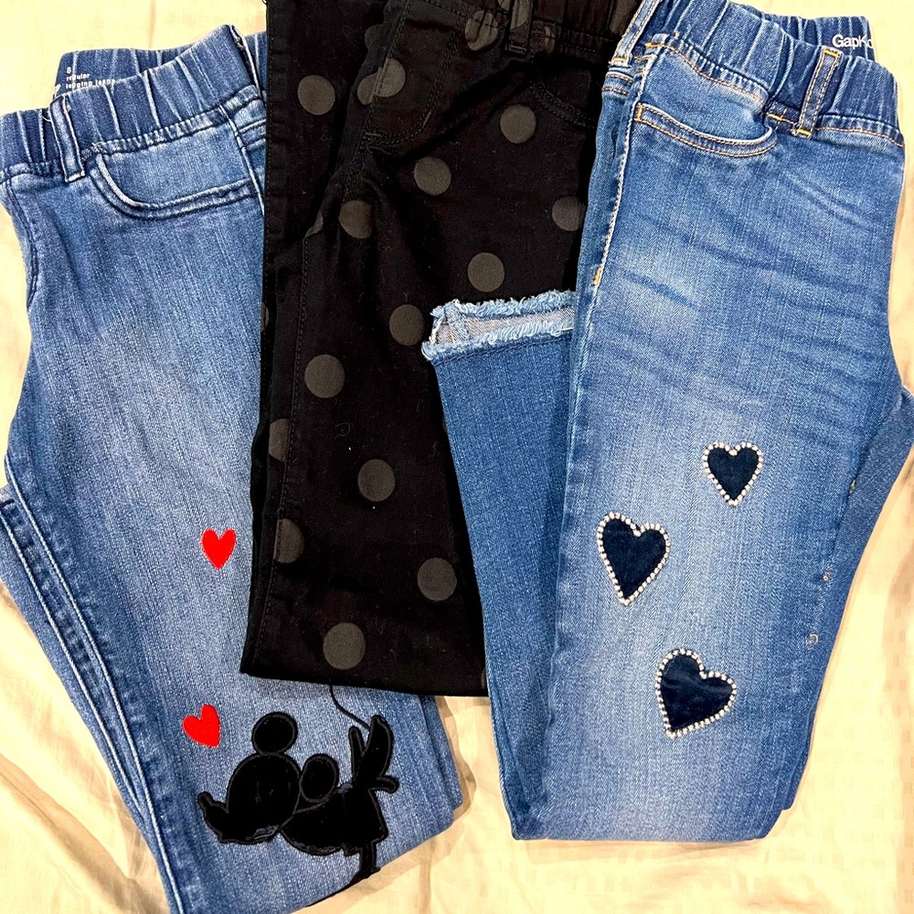 GapKids Elastic Jean Disney, Hearts and Pooka Dot Bundle.